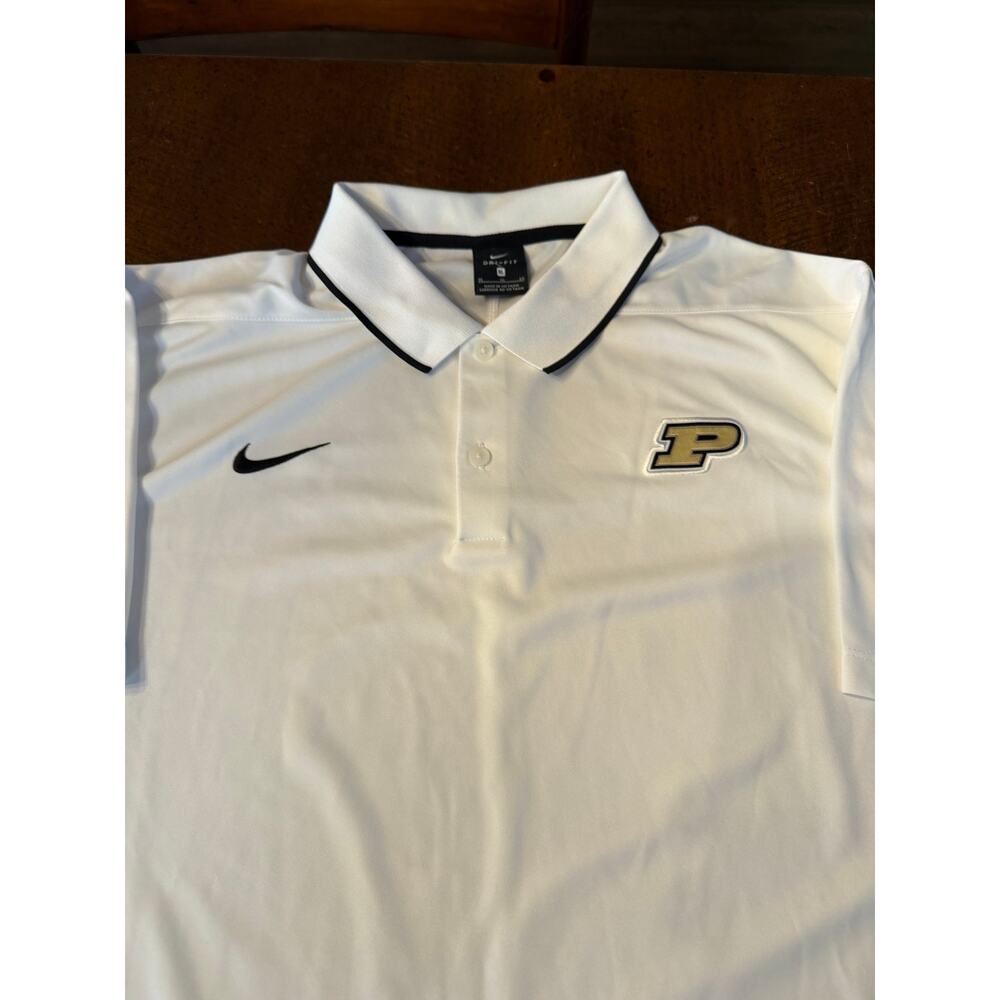 Nike Dri-FIT Purdue Boilermakers Polo Shirt White Performance Golf Polo XL - Picture 4 of 6
